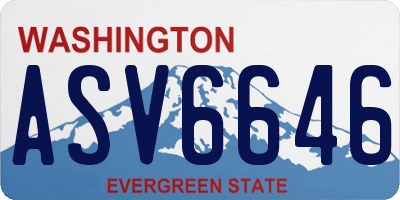 WA license plate ASV6646