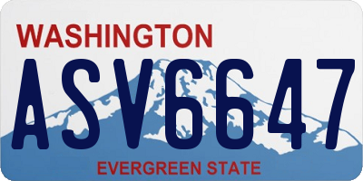 WA license plate ASV6647