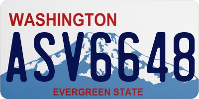 WA license plate ASV6648