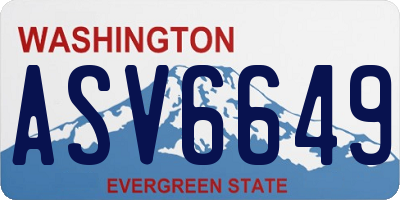 WA license plate ASV6649