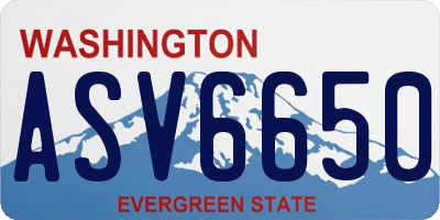 WA license plate ASV6650