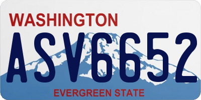 WA license plate ASV6652