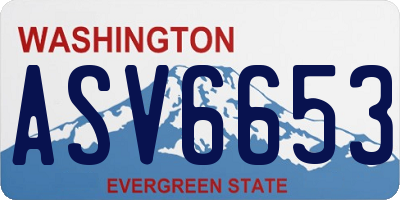 WA license plate ASV6653