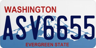 WA license plate ASV6655