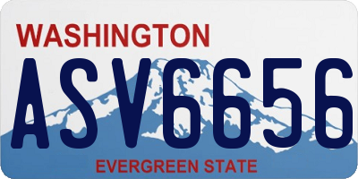 WA license plate ASV6656
