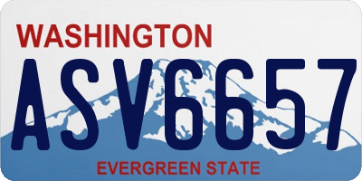 WA license plate ASV6657