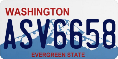 WA license plate ASV6658