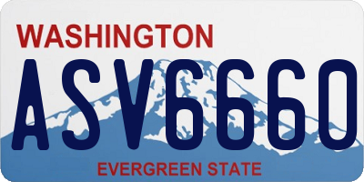 WA license plate ASV6660