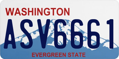 WA license plate ASV6661