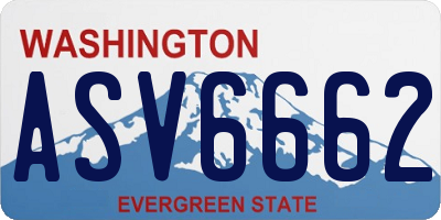 WA license plate ASV6662