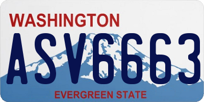 WA license plate ASV6663
