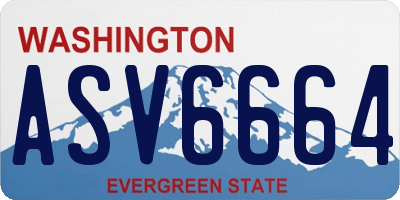 WA license plate ASV6664
