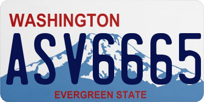 WA license plate ASV6665