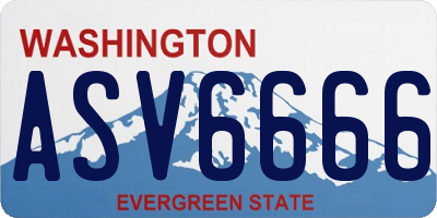 WA license plate ASV6666