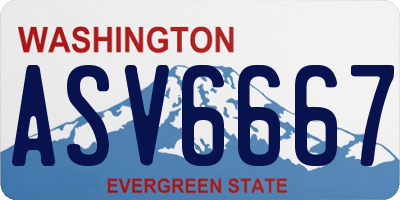 WA license plate ASV6667