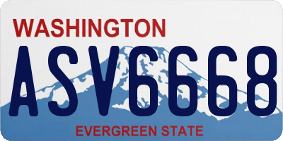 WA license plate ASV6668