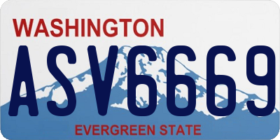 WA license plate ASV6669
