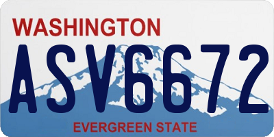 WA license plate ASV6672