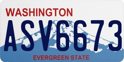 WA license plate ASV6673