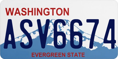 WA license plate ASV6674