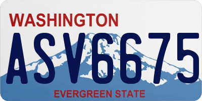 WA license plate ASV6675