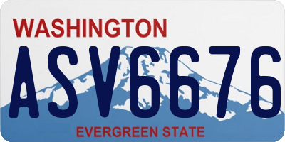 WA license plate ASV6676