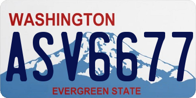 WA license plate ASV6677