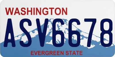 WA license plate ASV6678