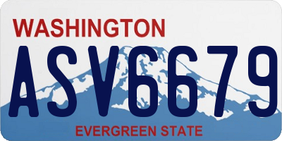 WA license plate ASV6679
