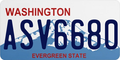 WA license plate ASV6680