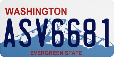 WA license plate ASV6681