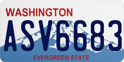 WA license plate ASV6683