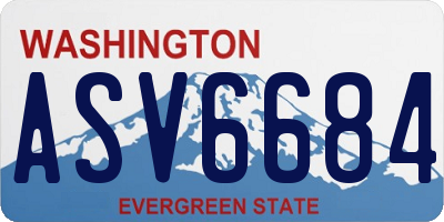 WA license plate ASV6684
