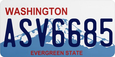WA license plate ASV6685