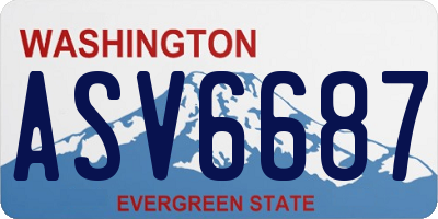 WA license plate ASV6687