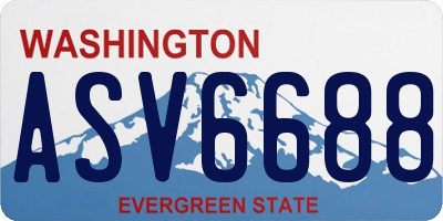 WA license plate ASV6688