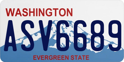 WA license plate ASV6689