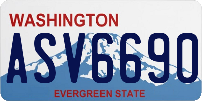 WA license plate ASV6690
