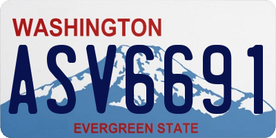 WA license plate ASV6691