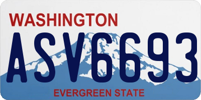 WA license plate ASV6693