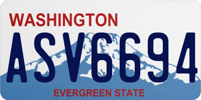 WA license plate ASV6694
