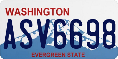 WA license plate ASV6698