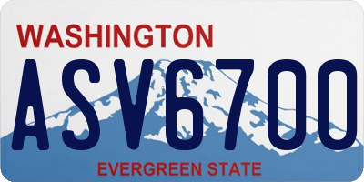 WA license plate ASV6700