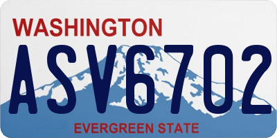 WA license plate ASV6702