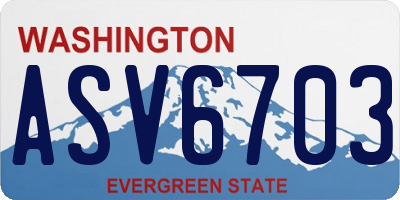 WA license plate ASV6703