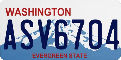 WA license plate ASV6704