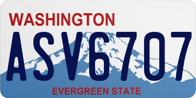 WA license plate ASV6707