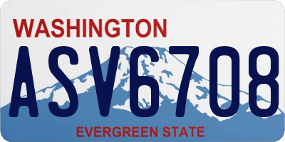 WA license plate ASV6708