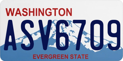 WA license plate ASV6709