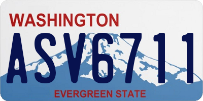 WA license plate ASV6711